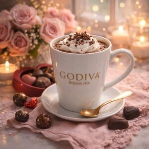 Godiva Belgium 1926 White Gold Logo Coffee Mug Chocolate Lover‎ Gift 2017